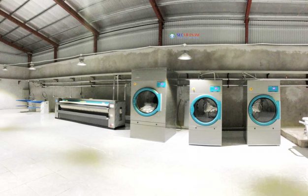Hình ảnh: Tổng quan mặt bằng các máy móc thiết bị giặt là công nghiệp chính